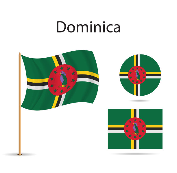多米尼加国旗矢量图，白色背景图片下载
