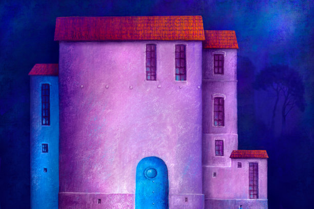 老房子，数字艺术风格，插画。图片下载