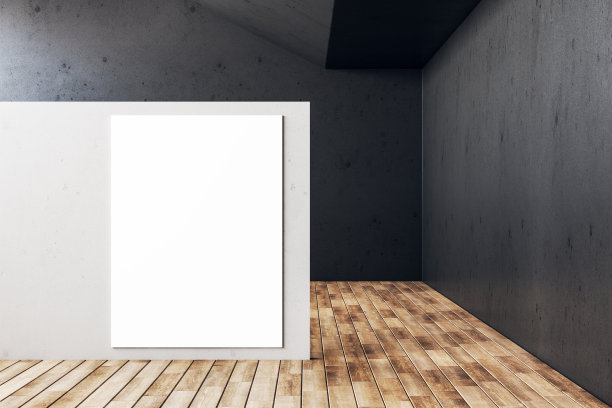 墙上的白色空白横幅图片下载