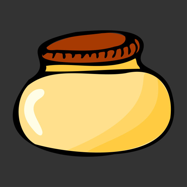 彩色手绘罐子。轮廓草图。卡通厨房物品涂鸦风格。矢量插图孤立在黑暗的背景。炼金术和古董。图片下载