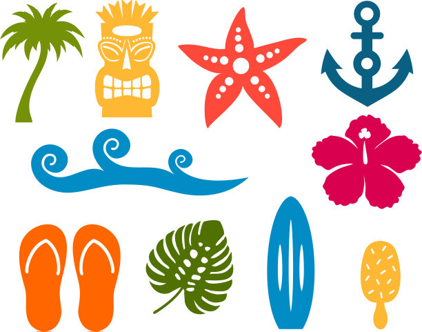 海滩图标包图片下载