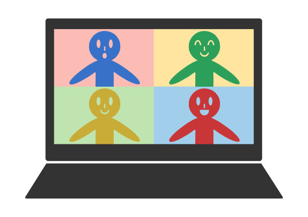 矢量插图的笔记本电脑屏幕。在线会议中。图片下载