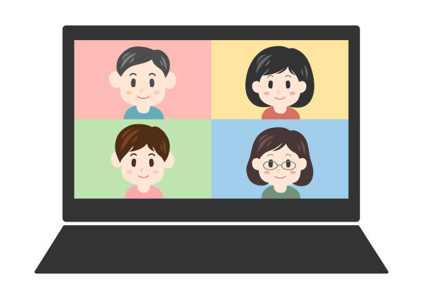 矢量插图的笔记本电脑屏幕。在线会议中。图片下载