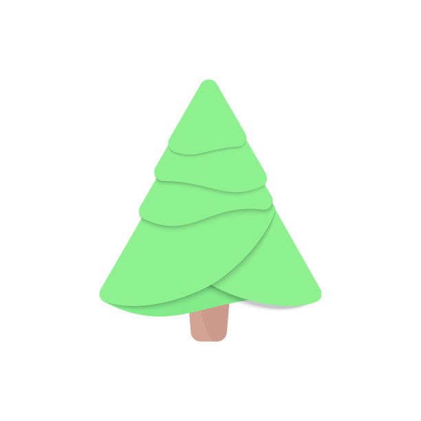 卡通圣诞树剪纸新年圣诞图片下载