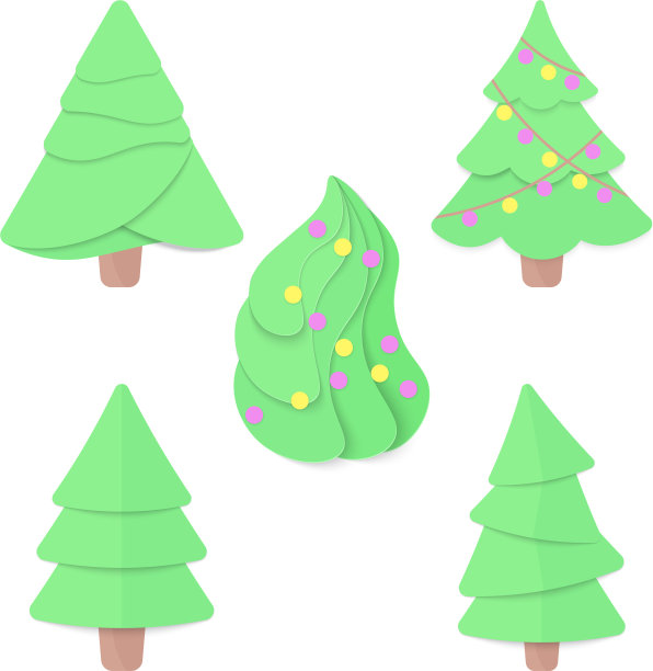 设置卡通圣诞树剪纸工艺图片下载