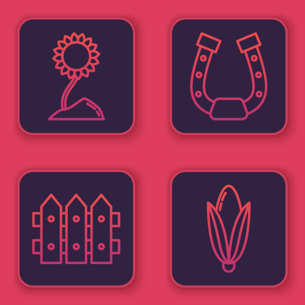 向日葵花圃栅栏设行木马蹄铁图片下载