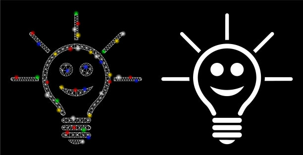 耀斑网格2d快乐灯泡图标耀斑图片下载