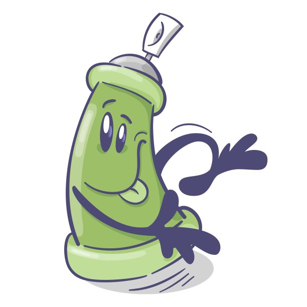 涂鸦喷绘卡通人物。跳舞。在白色背景上。向量图片下载