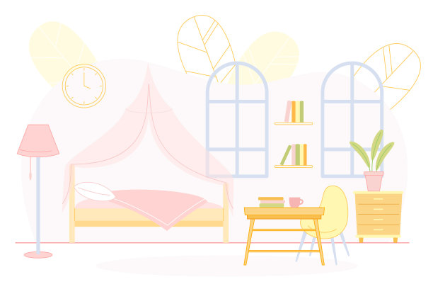 少女卧室室内粉红色的阴影图片下载