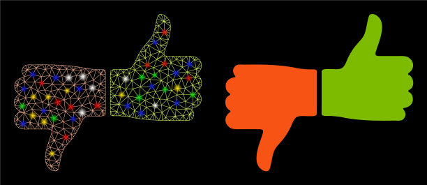 有光泽的网丝框投票拇指图标与闪光图片下载