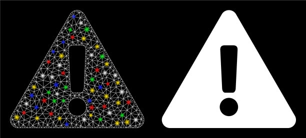 光滑的网格2d警告图标与光点图片下载