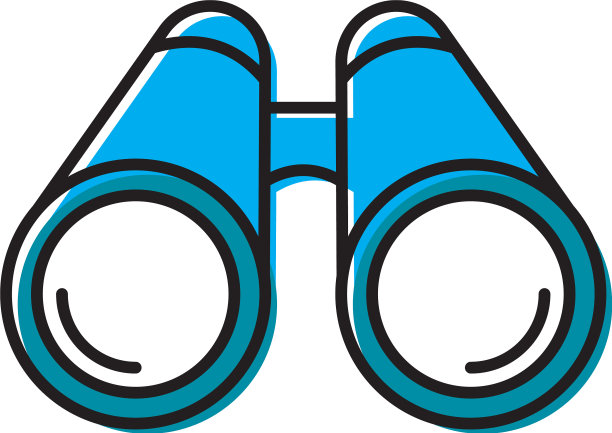 双筒望远镜图标设计孤立在白色图片下载