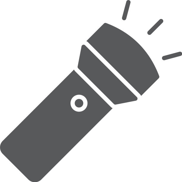 手电筒图标设计孤立在白色图片下载