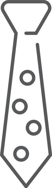 领带图标轮廓符号线性风格象形图片下载