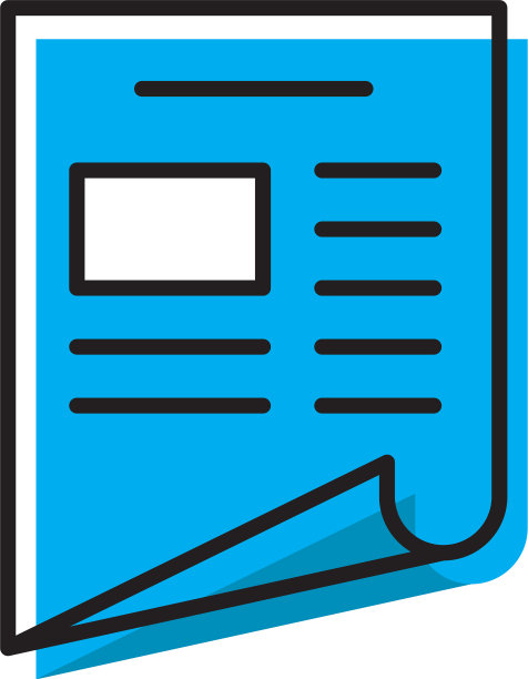 新闻符号报纸线图标轮廓符号图片下载