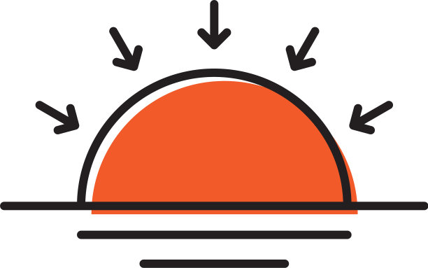日落简单图标天气预报符号图片下载