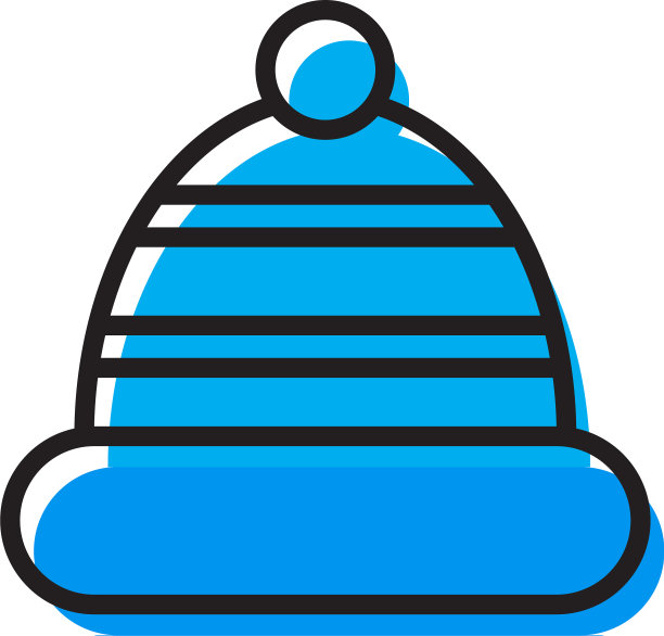 冬季帽子图标徽章孤立在白色图片下载