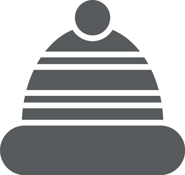 白色背景上的冬季帽子标志图片下载