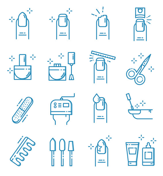 设置美甲沙龙图标与轮廓风格图片下载