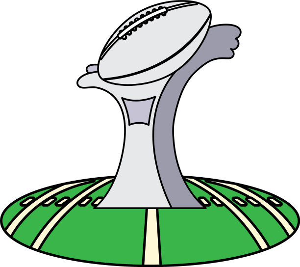 在球场草地上颁发的美式足球奖图片下载