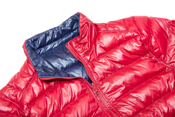 蓝色和红色拉链风衣夹克，图片下载