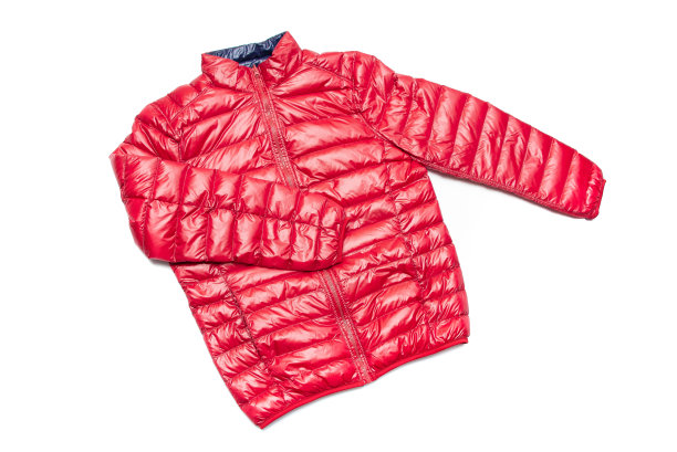 蓝色和红色拉链风衣夹克，图片下载