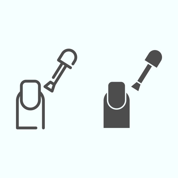 美甲线和固体图标美甲手指图片下载