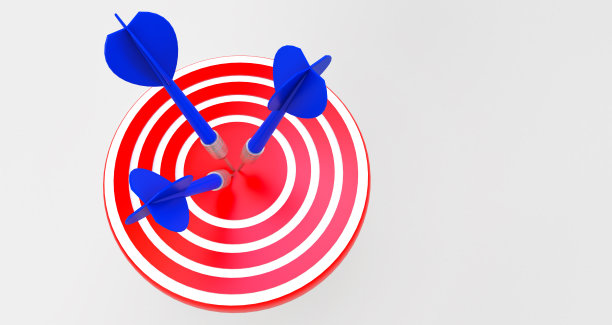 正中飞镖。目标实现的概念。图片下载