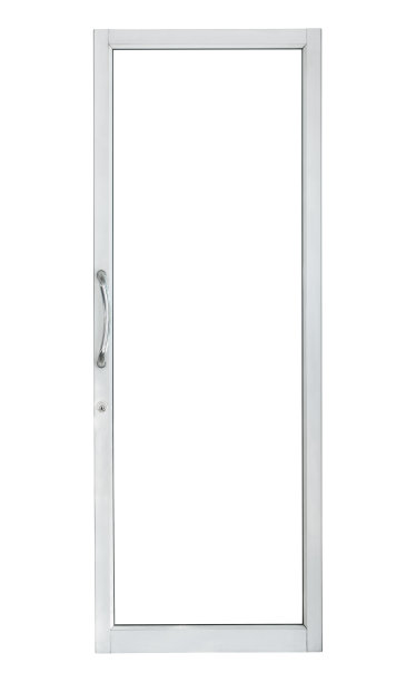 透明玻璃门隔离在白色背景图片下载