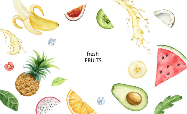 水彩手绘卡异国情调图片下载