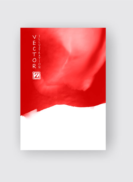 宣传册上的红色抽象设计水墨图片下载