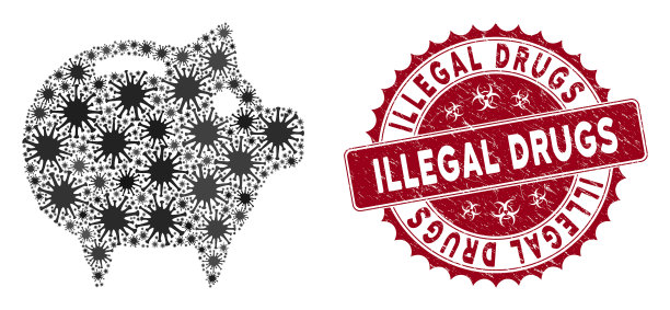 冠状病毒拼贴储蓄罐图标与垃圾图片下载