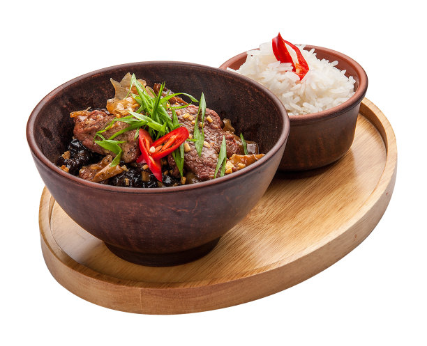 糖醋小牛肉。中国菜图片下载