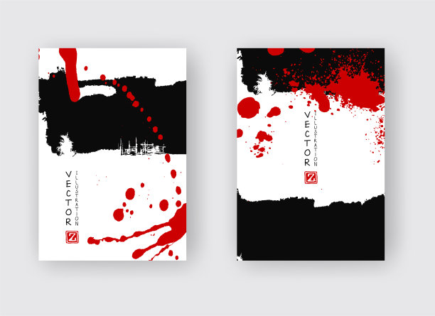 黑红笔触在白色的背景上图片下载