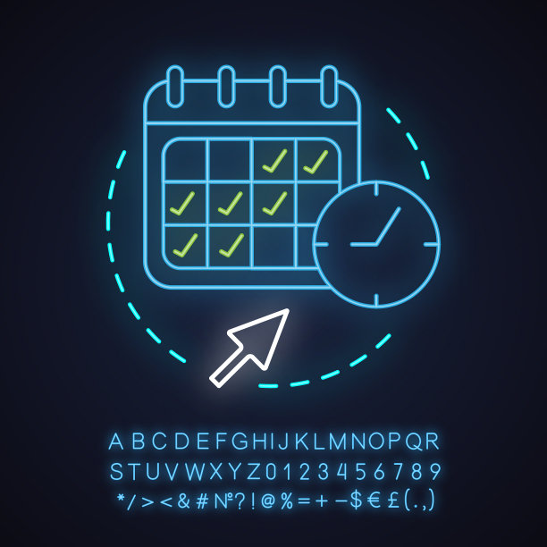 入住和退房日期霓虹灯概念图片下载