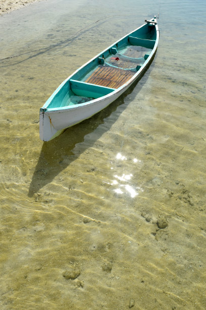 船停泊在海滩上图片下载