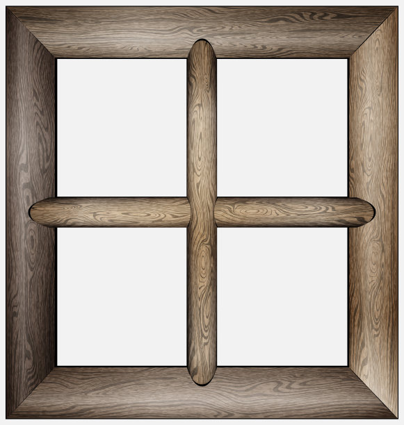 矢量插图棕色woogen框架窗口图片下载