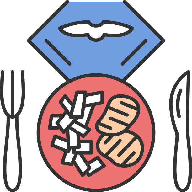 航班午餐颜色图标图片下载
