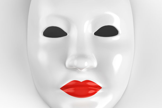 3d渲染红唇面具孤立在白色背景股票照片图片下载