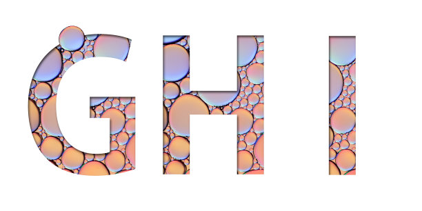 白色背景上的油泡字母(G H I)图片下载