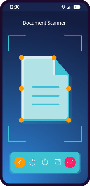 文档扫描智能手机接口模板图片下载