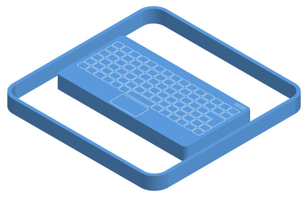 键盘的蓝色等距图图片下载