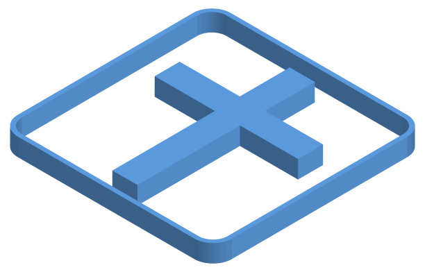 蓝色的十字架等距图图片下载