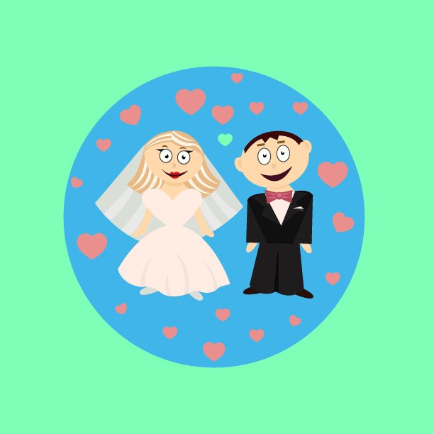 甜蜜的新婚夫妇图片下载