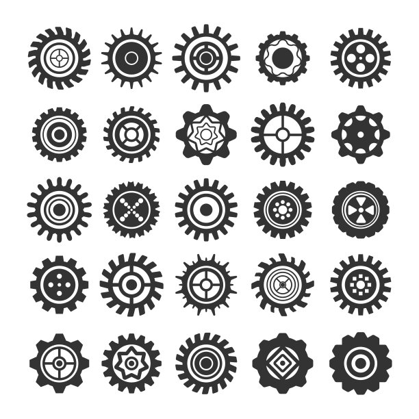 齿轮图标集合。图片下载