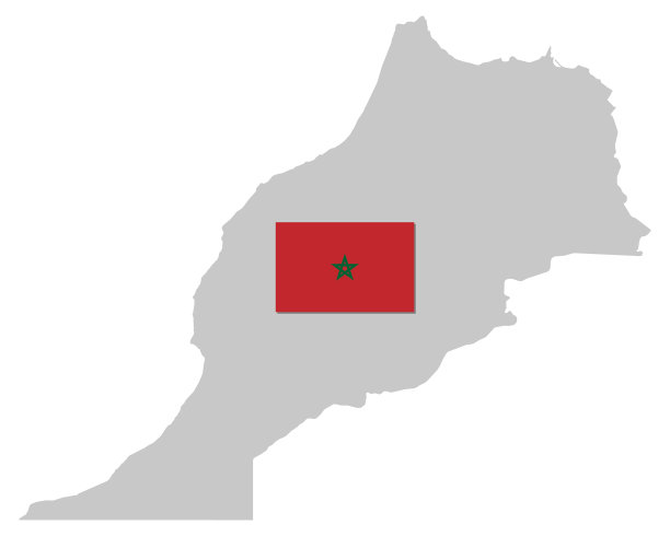 摩洛哥国旗和地图图片下载