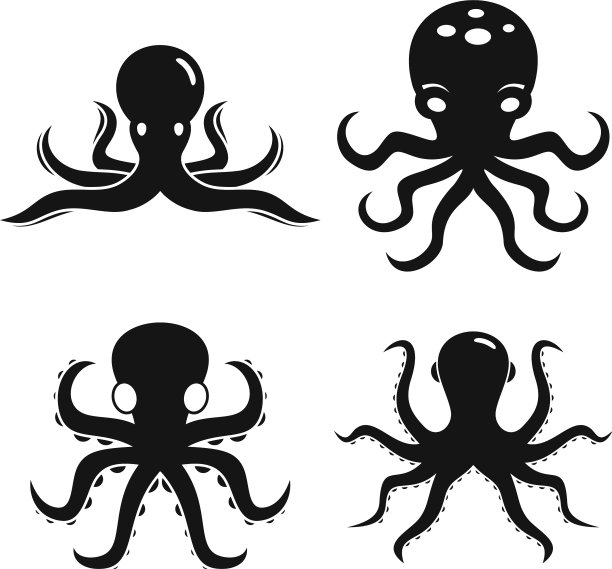 章鱼图标设置简单的风格图片下载