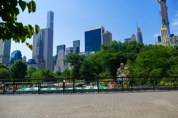 从纽约中央公园眺望天际图片下载