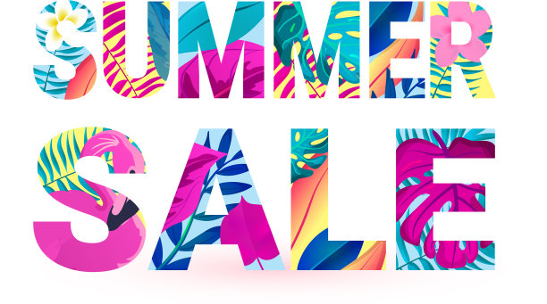 夏季销售排版设计复古热带图片下载