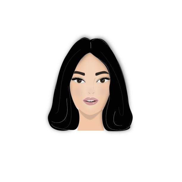 一个黑头发棕色眼睛的女孩图片下载